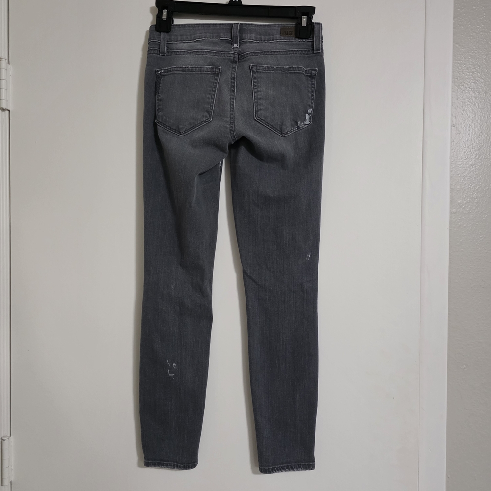 PAIGE Women's Skinny Distressed Gray Jeans - Picture 2 of 8
